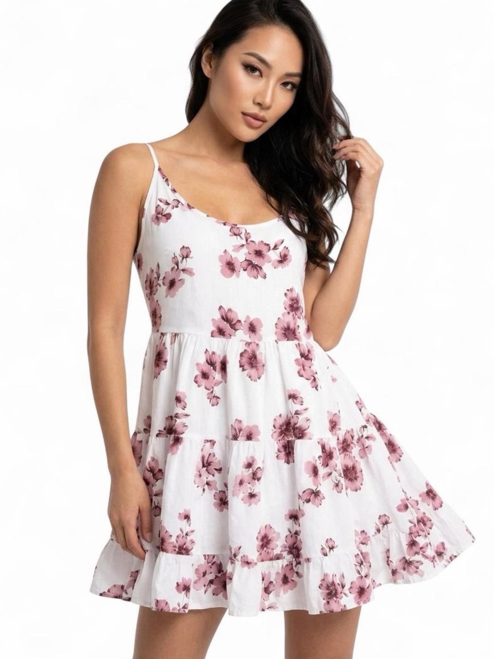 Brandy Melville Pink Floral Babydoll Dress Coquette OS